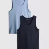 Conjunto de 2 camisolas sem mangas essenciais