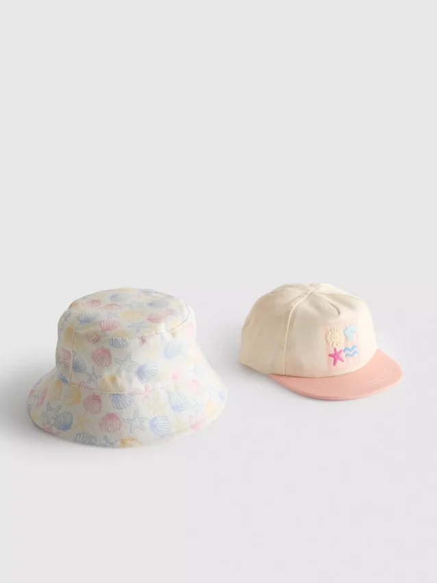 Conjunto de 2 chapéus de bebé com tema litorâneo
