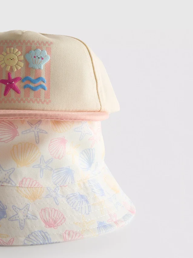 Conjunto de 2 chapéus de bebé com tema litorâneo