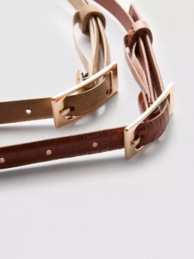 Conjunto de 2 cintos com fivela