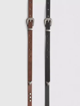 Conjunto de 2 cintos com fivela western