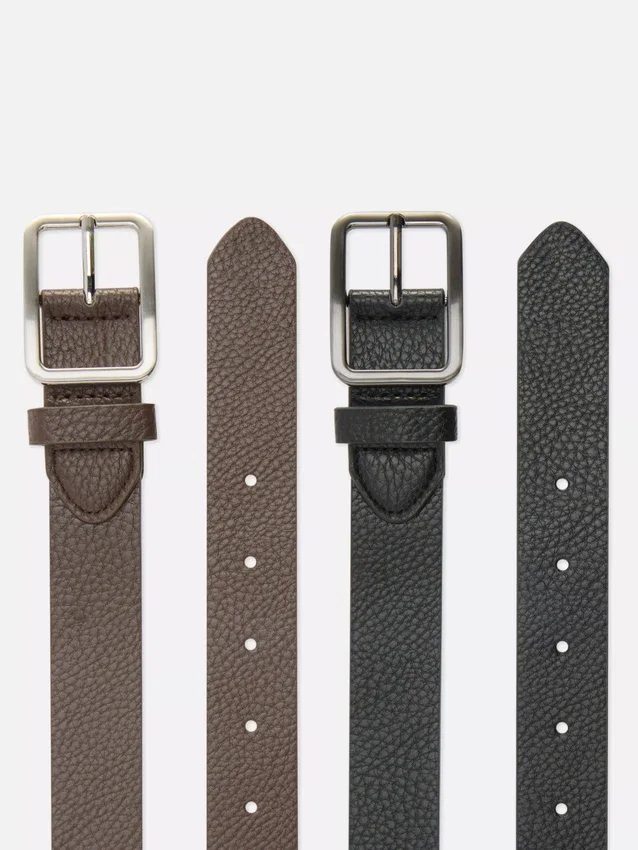Conjunto de 2 cintos texturados