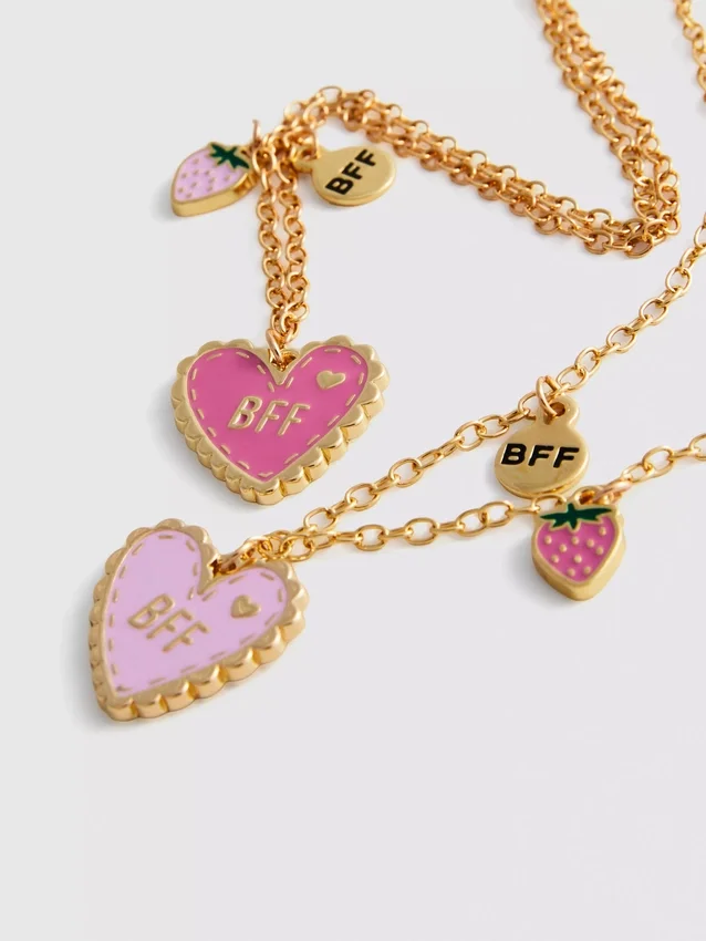 Conjunto de 2 colares com corações «BFF»