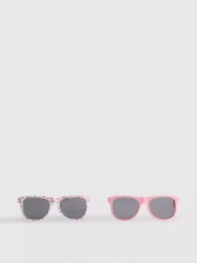 Conjunto de 2 óculos de sol com armação quadrada