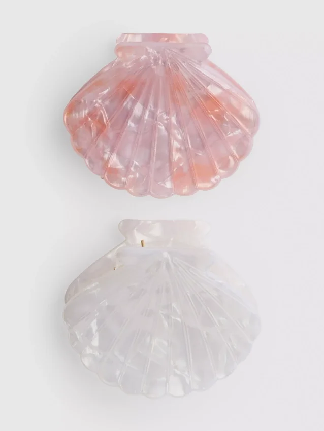 Conjunto de 2 ganchos de cabelo em forma de concha