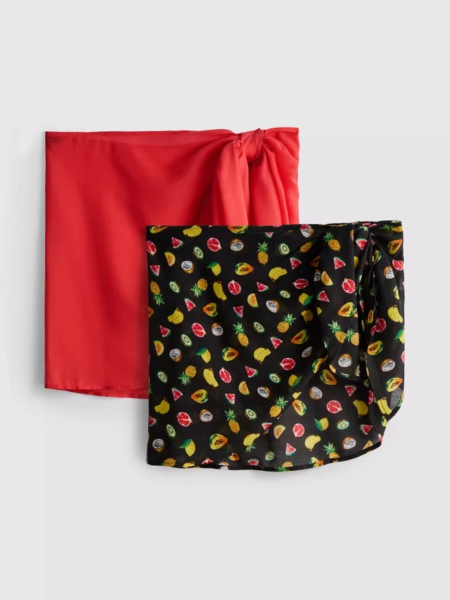 Conjunto de 2 mini-sarongues estampados