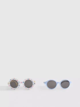 Conjunto de 2 pares de óculos de sol com armação redonda