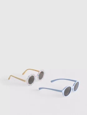 Conjunto de 2 pares de óculos de sol com armação redonda