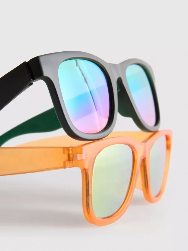 Conjunto de 2 pares de óculos de sol de armação quadrada