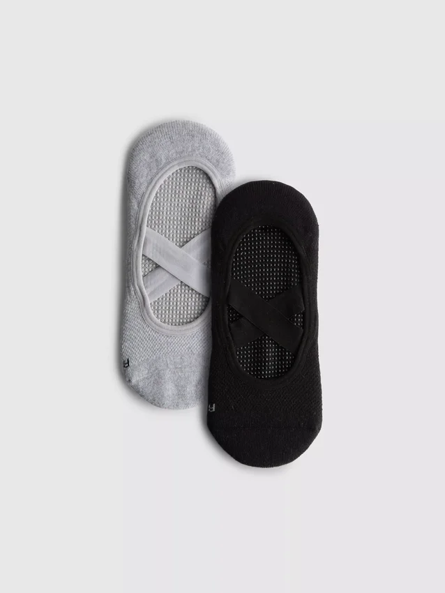 Conjunto de 2 pares de meias antiderrapantes para ioga
