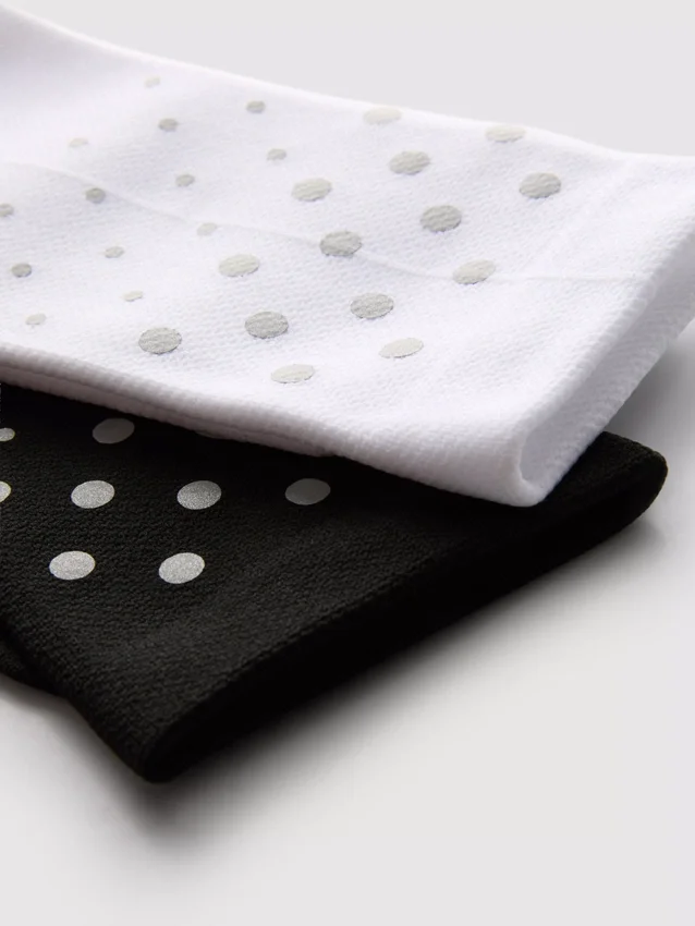 Conjunto de 2 pares de meias desportivas com pontos antiderrapantes