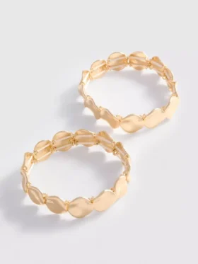 Conjunto de 2 pulseiras de metal fundido