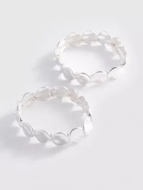 Conjunto de 2 pulseiras de metal fundido