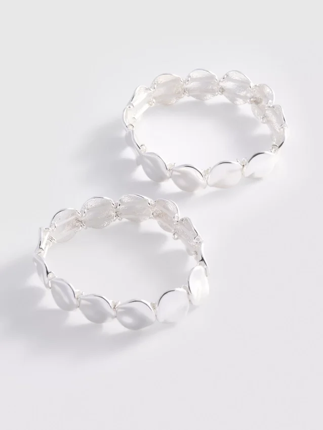Conjunto de 2 pulseiras de metal fundido