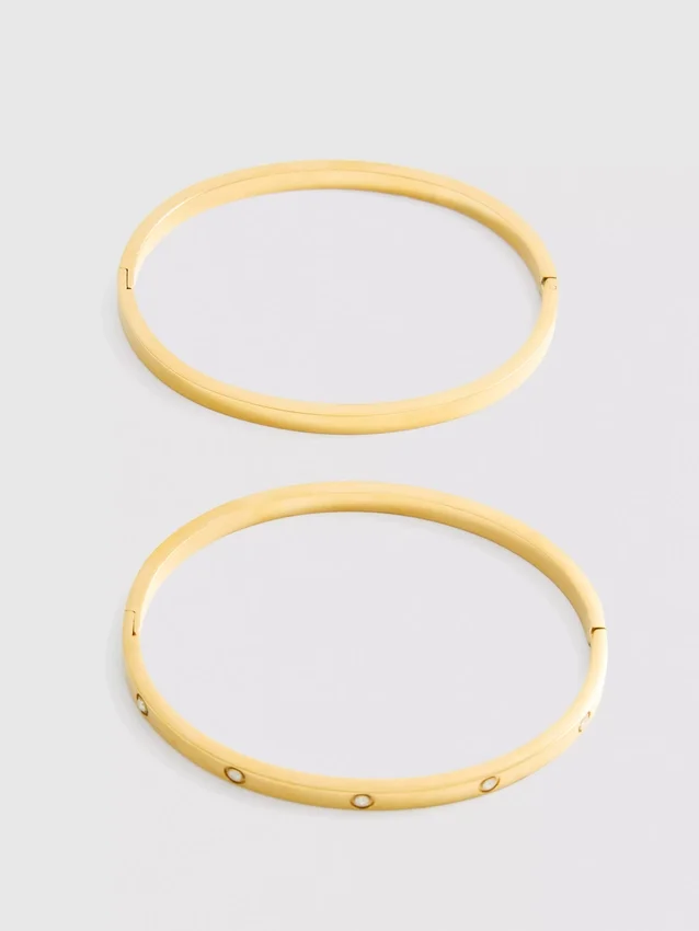Conjunto de 2 pulseiras finas à prova de água