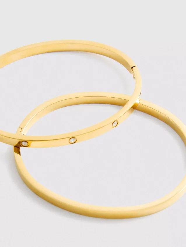 Conjunto de 2 pulseiras finas à prova de água
