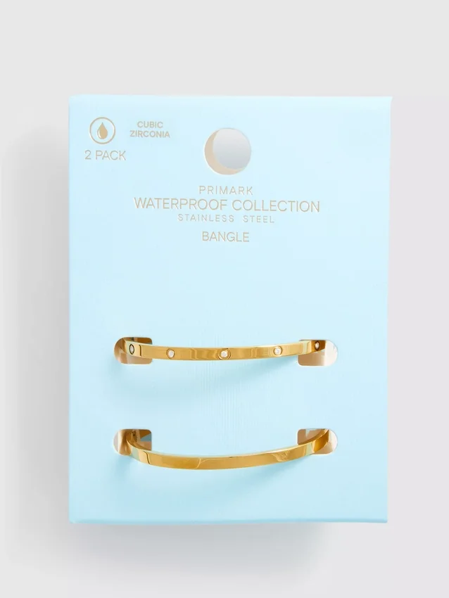 Conjunto de 2 pulseiras finas à prova de água