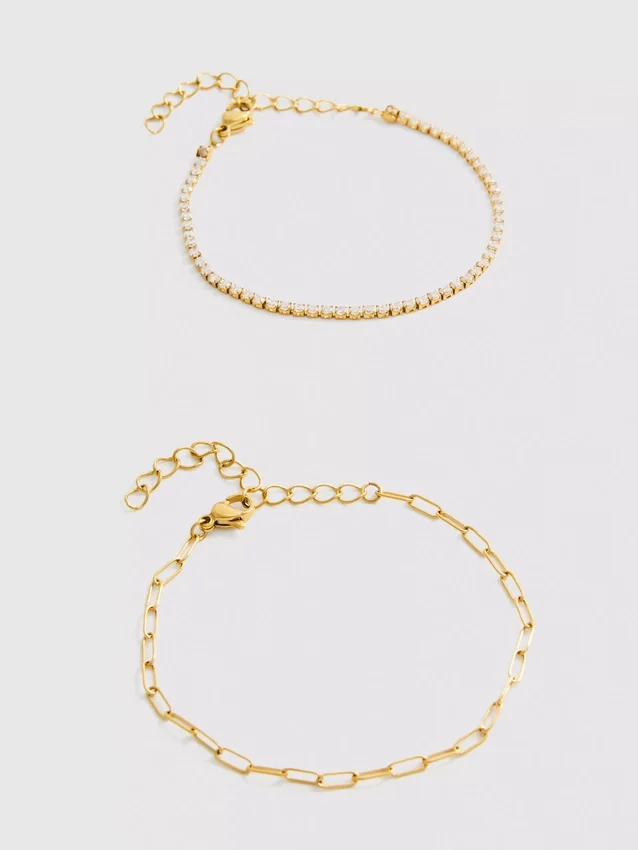 Conjunto de 2 pulseiras à prova de água com designs variados