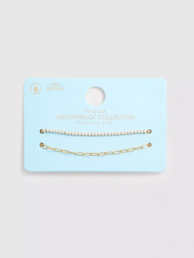 Conjunto de 2 pulseiras à prova de água com designs variados