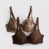 Conjunto de 2 sutiãs com aro em malha estampada, tamanhos D-H