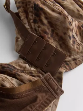 Conjunto de 2 sutiãs com aro em malha estampada, tamanhos D-H
