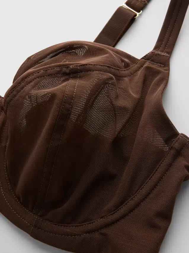 Conjunto de 2 sutiãs com aro em malha estampada, tamanhos D-H