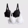 Conjunto de 2 sutiãs com aro em renda, tamanhos D-H