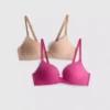 Conjunto de 2 sutiãs tipo t-shirt sem aro, tamanhos A-E