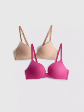 Conjunto de 2 sutiãs tipo t-shirt sem aro, tamanhos A-E