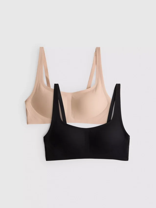 Conjunto de 2 tops curtos de cintas modeladoras e suavizantes