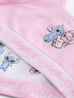 Conjunto de 2 tops curtos sem costuras com o Stitch e o Angel da Disney