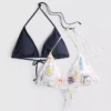 Conjunto de 2 tops de biquíni triangulares