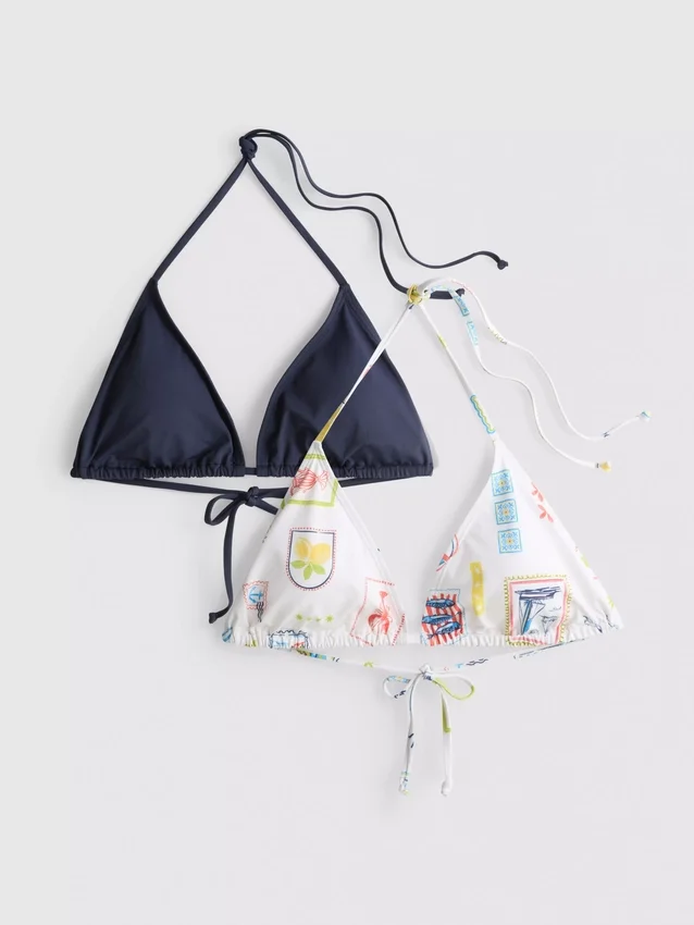 Conjunto de 2 tops de biquíni triangulares