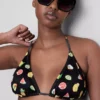 Conjunto de 2 tops de biquíni triangulares estampados