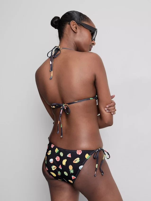 Conjunto de 2 tops de biquíni triangulares estampados