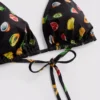 Conjunto de 2 tops de biquíni triangulares estampados