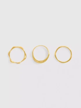 Conjunto de 3 anéis à prova de água com designs variados