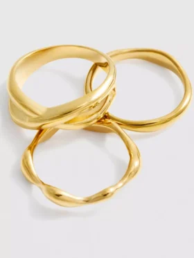 Conjunto de 3 anéis à prova de água com designs variados