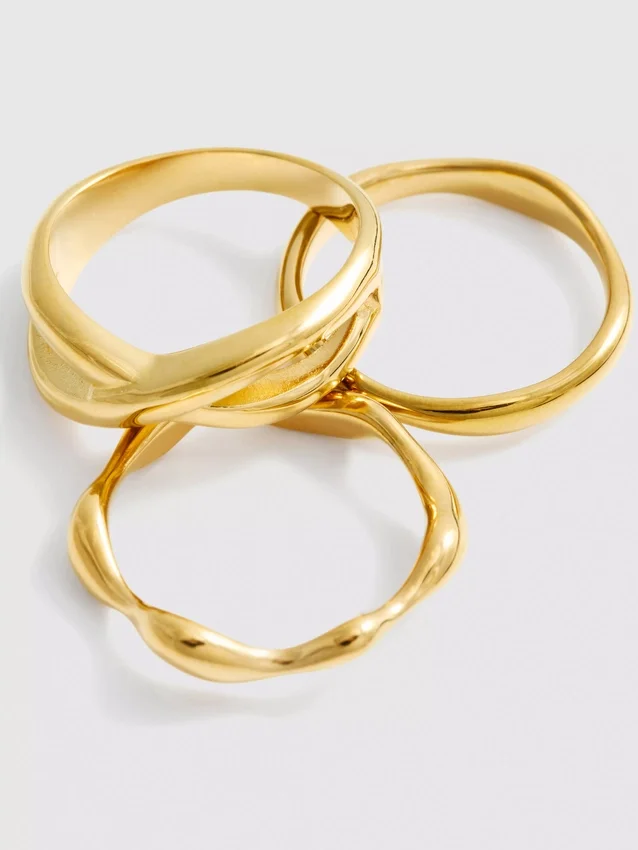 Conjunto de 3 anéis à prova de água com designs variados