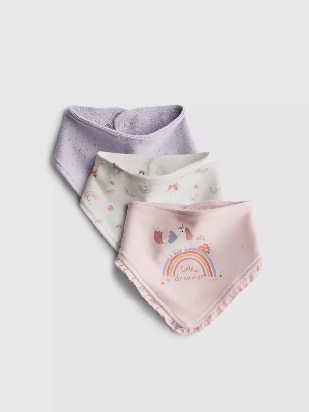 Conjunto de 3 babetes tipo bandana