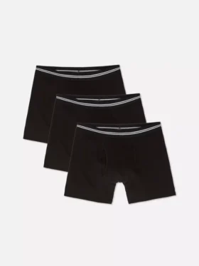 Conjunto de 3 boxers com cintura às riscas