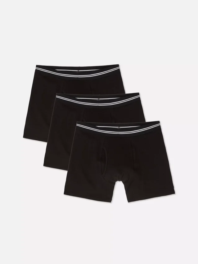 Conjunto de 3 boxers com cintura às riscas