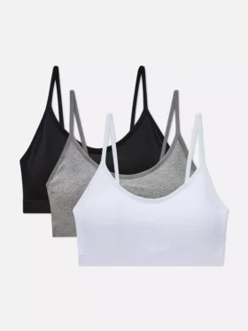 Conjunto de 3 bralettes curtas sem aros
