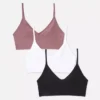 Conjunto de 3 bralettes curtas sem costuras