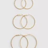 Conjunto de 3 brincos de argola grandes