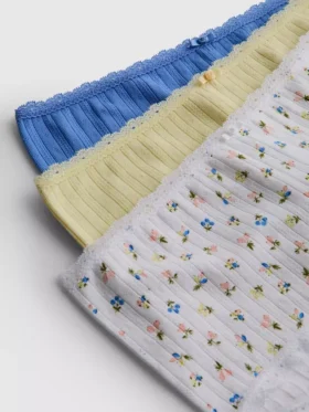 Conjunto de 3 calções mini tipo boxers com padrão pointelle