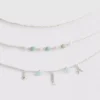 Conjunto de 3 colares com pingentes variados