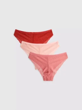 Conjunto de 3 cuecas brasileiras com renda em toda a peça