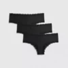 Conjunto de 3 cuecas de cintura baixa com acabamento em renda