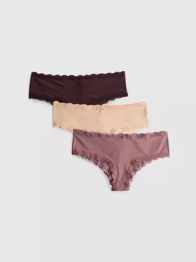 Conjunto de 3 cuecas hipster neutras em microfibra